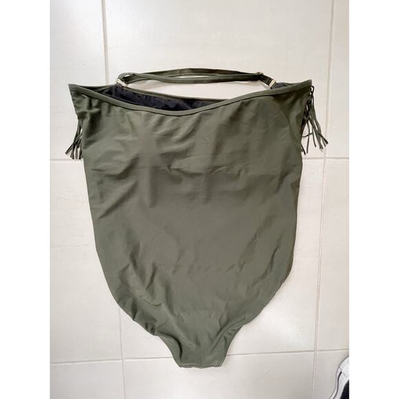 Swimsuits For All Swim One Piece Swimsuit Halter Fringe Swimwear - Picture 4 of 7